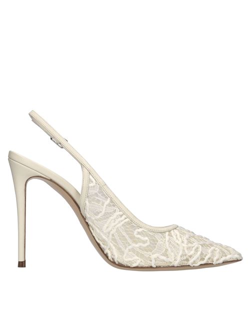 Décolleté slingback Chantilly in pelle e pizzo CASADEI | 1G682B1001T0577LATTE