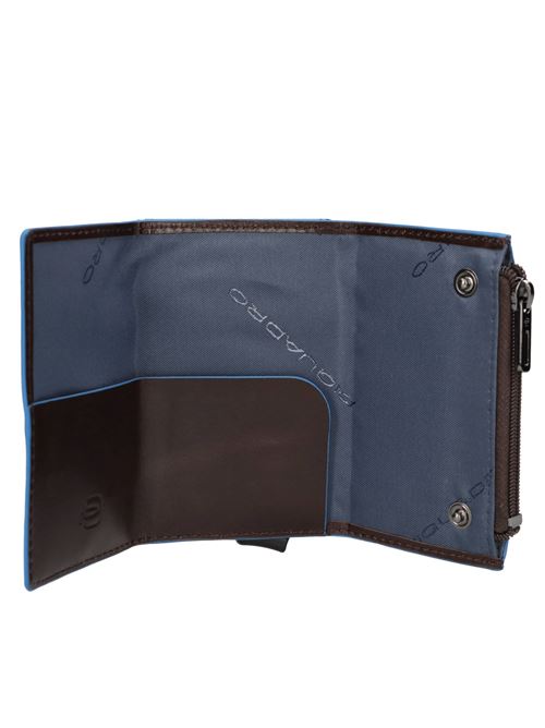 Portafoglio in pelle e metallo PIQUADRO | PP5585B2BLRMOGANO