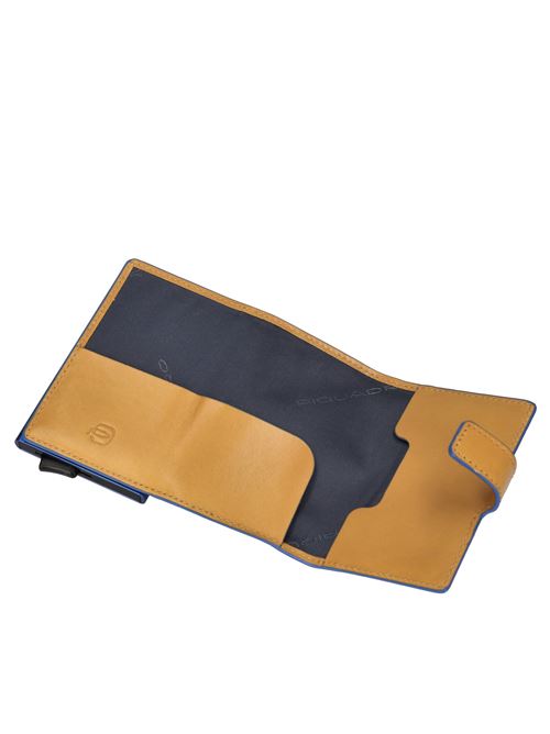 Portacarte di credito in pelle e metallo PIQUADRO | PP5649B2BLRGIALLO