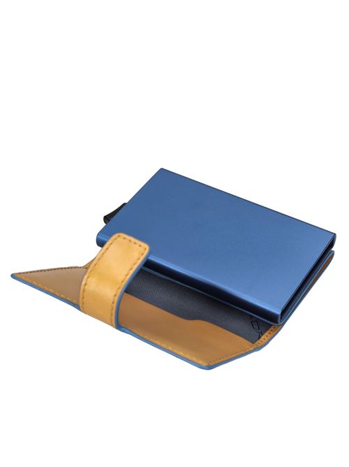 Portacarte di credito in pelle e metallo PIQUADRO | PP5649B2BLRGIALLO